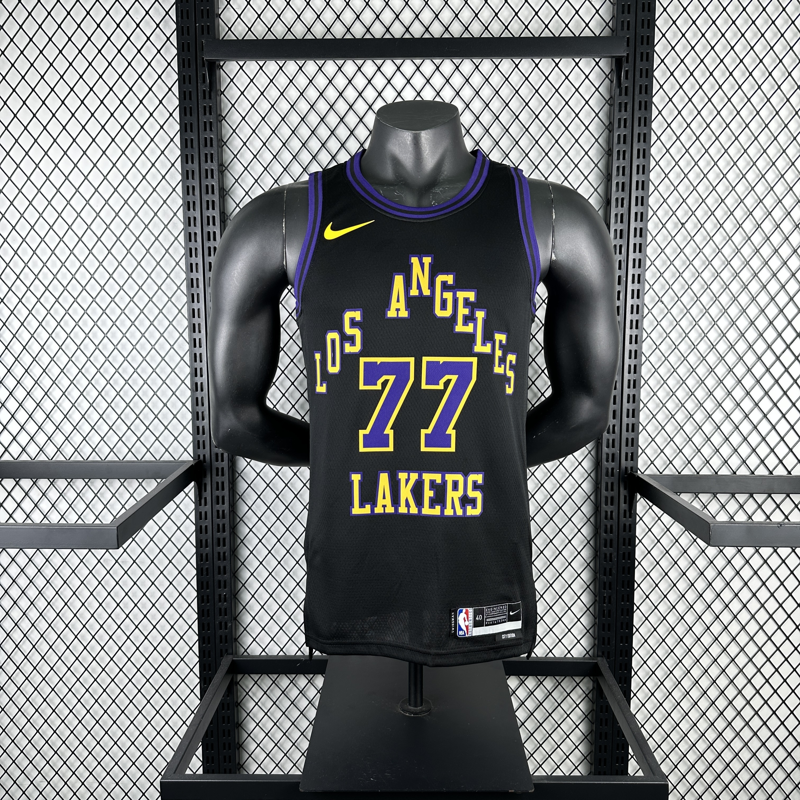 Men Los Angeles Lakers #77 Doncic black 2025 NBA  jersey